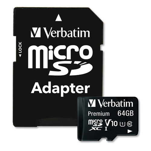 64GB Premium microSDXC Memory Card with Adapter