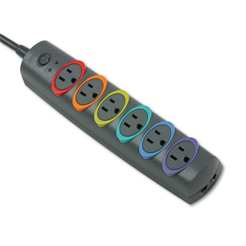 SmartSockets Color-Coded Strip Surge Protector